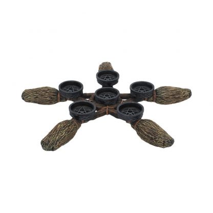 Porte-Bougie en Forme de Balai en résine avec Pentagramme – Image 3