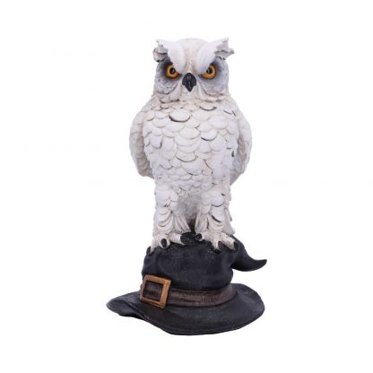 Figurine Chouette blanche sur chapeau de sorcier