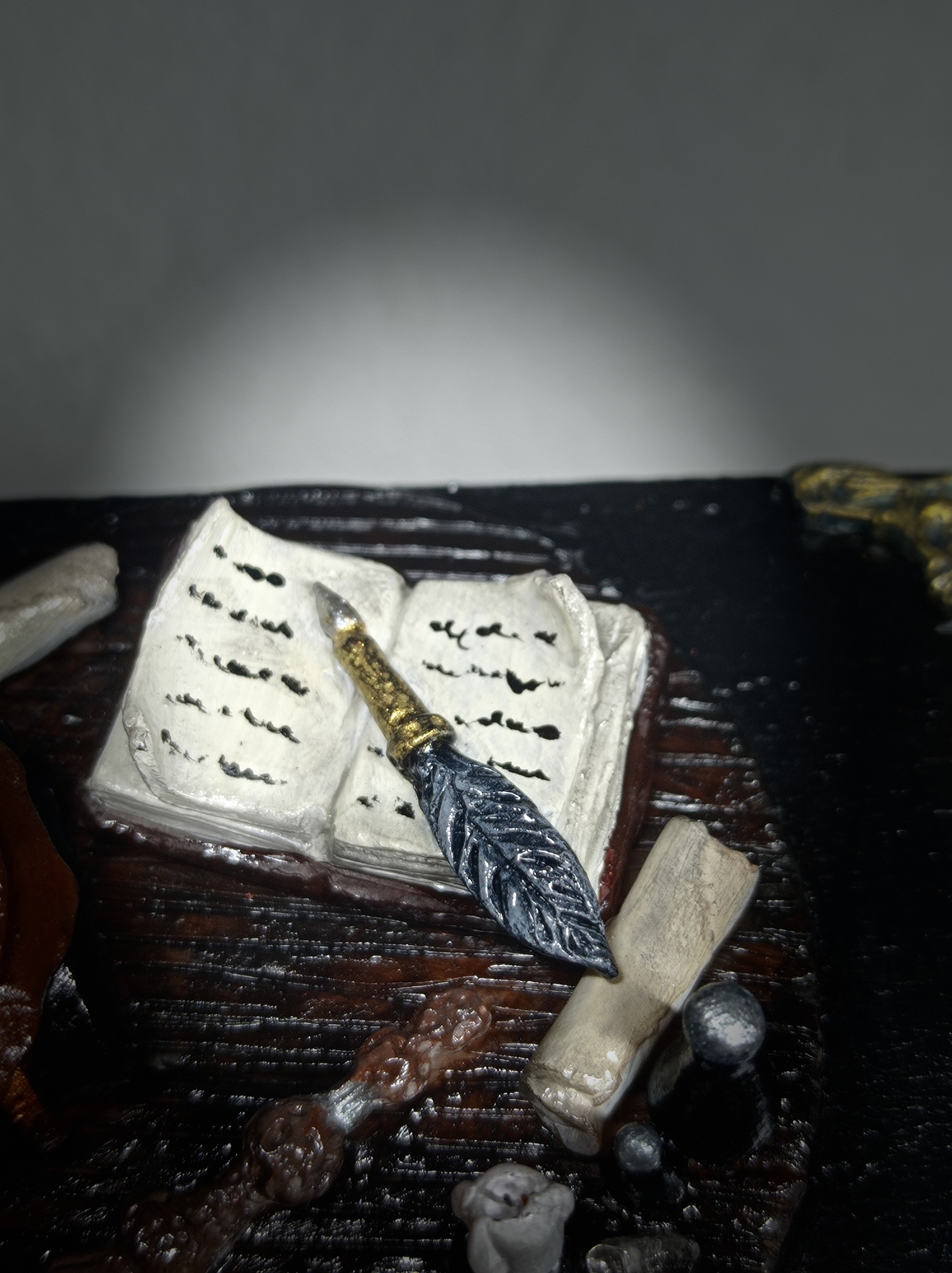 Boite en bois avec Sculpture miniature du bureau de Dumbledore - Création par Fantasy Corner – Image 5