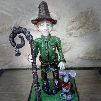 Sculpture figurine Finnigan et Ruppert la petite souris / pâte polymère / Fantasy