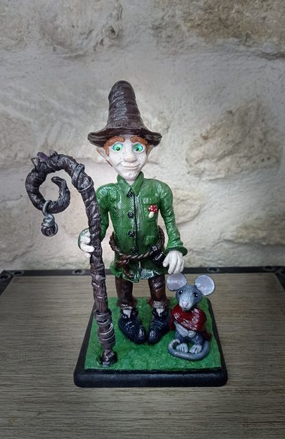 Sculpture figurine Finnigan et Ruppert la petite souris / pâte polymère / Fantasy