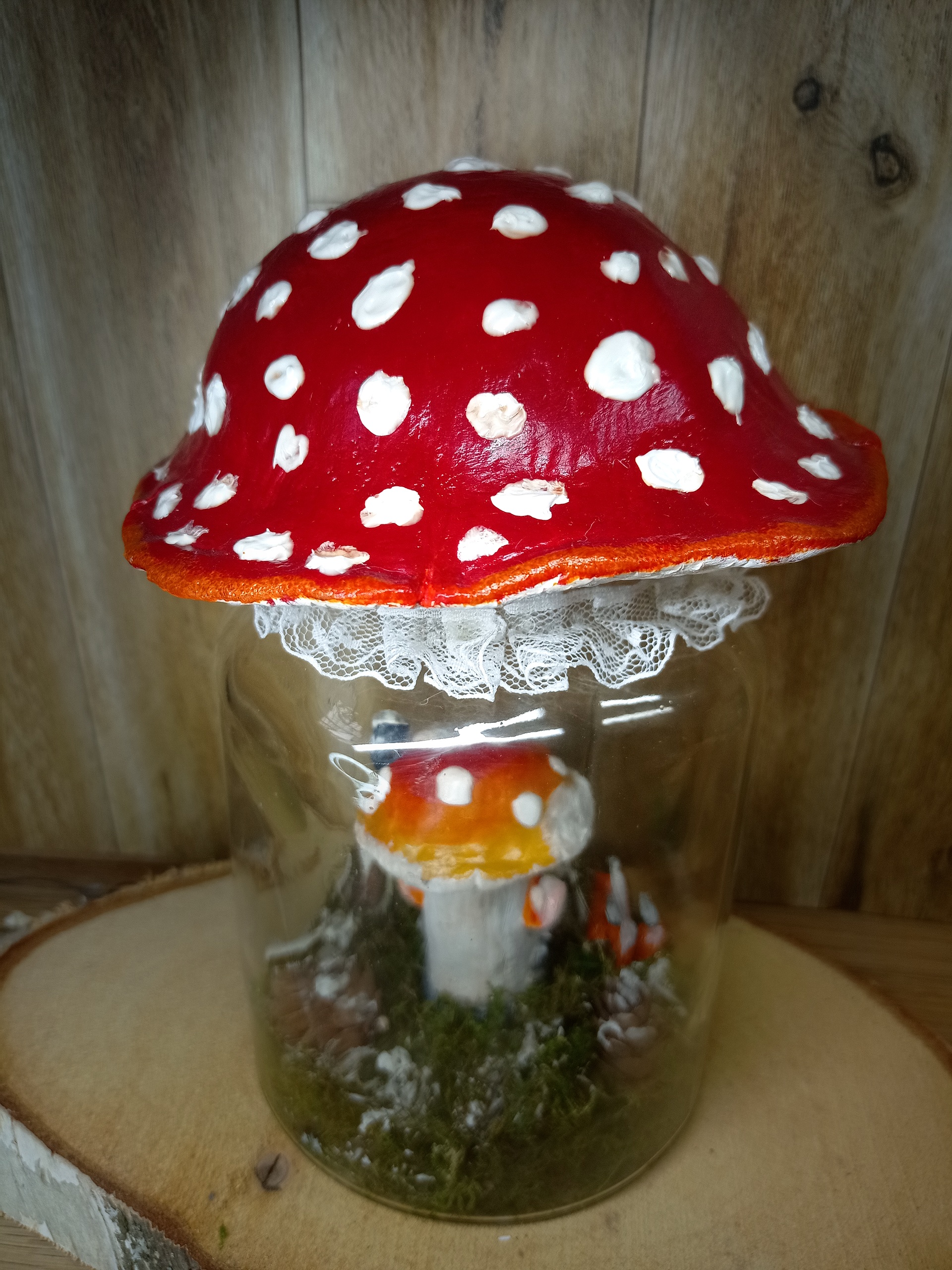 Sculpture lumineuse Maison champignon dans bocal en verre - pour Laureen Dewallens – Image 3