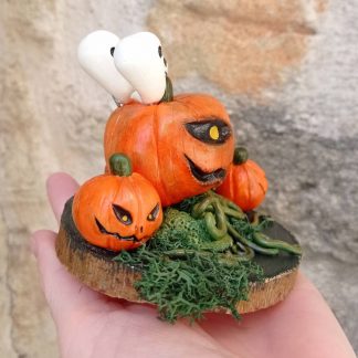 Sculpture Citrouilles Jack O'Lantern et fantômes Halloween