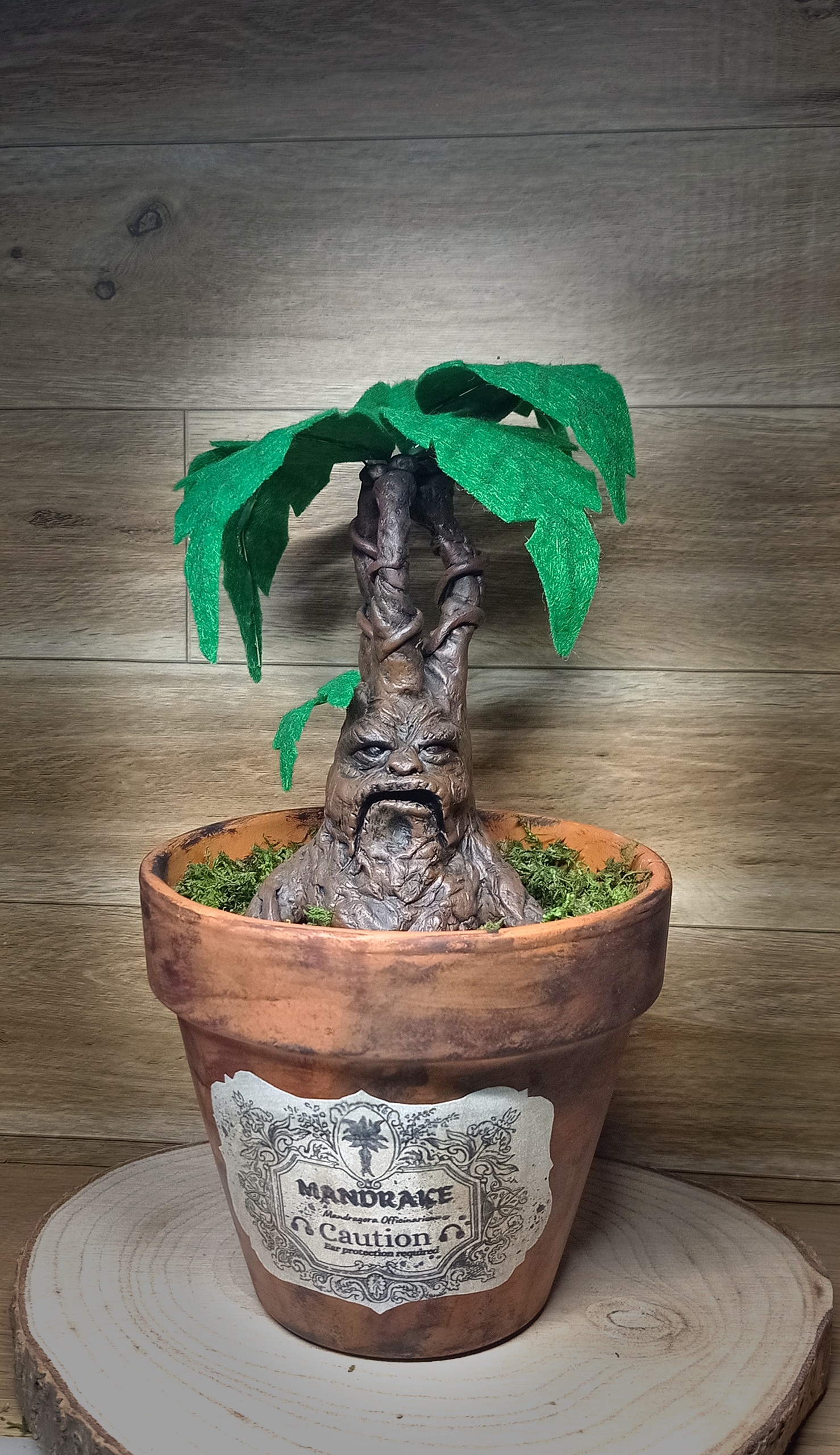 Sculpture Mandragore dans son pot en terre cuite inspiration Harry Potter -  Création par Fantasy Corner