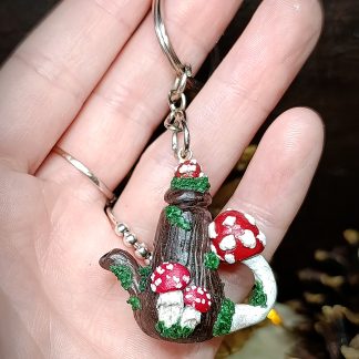 Porte clé théière champignons
