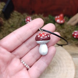 Collier champignon fait main