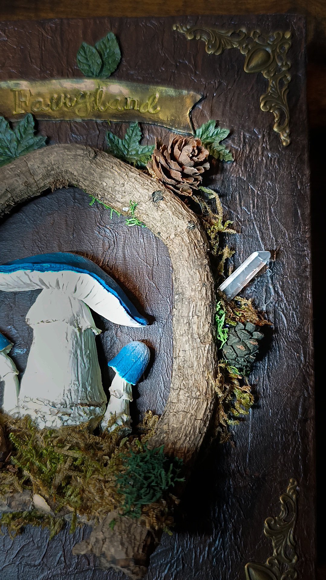 Boîte livre champignons forêt enchantée fait main – Image 3