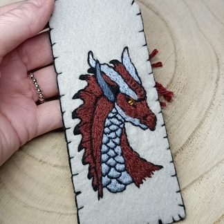 Marque page feutrine Dragon - Broderie artisanale