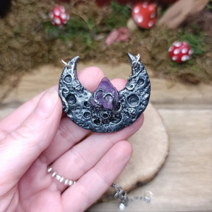 Collier lune Améthyste – fait main
