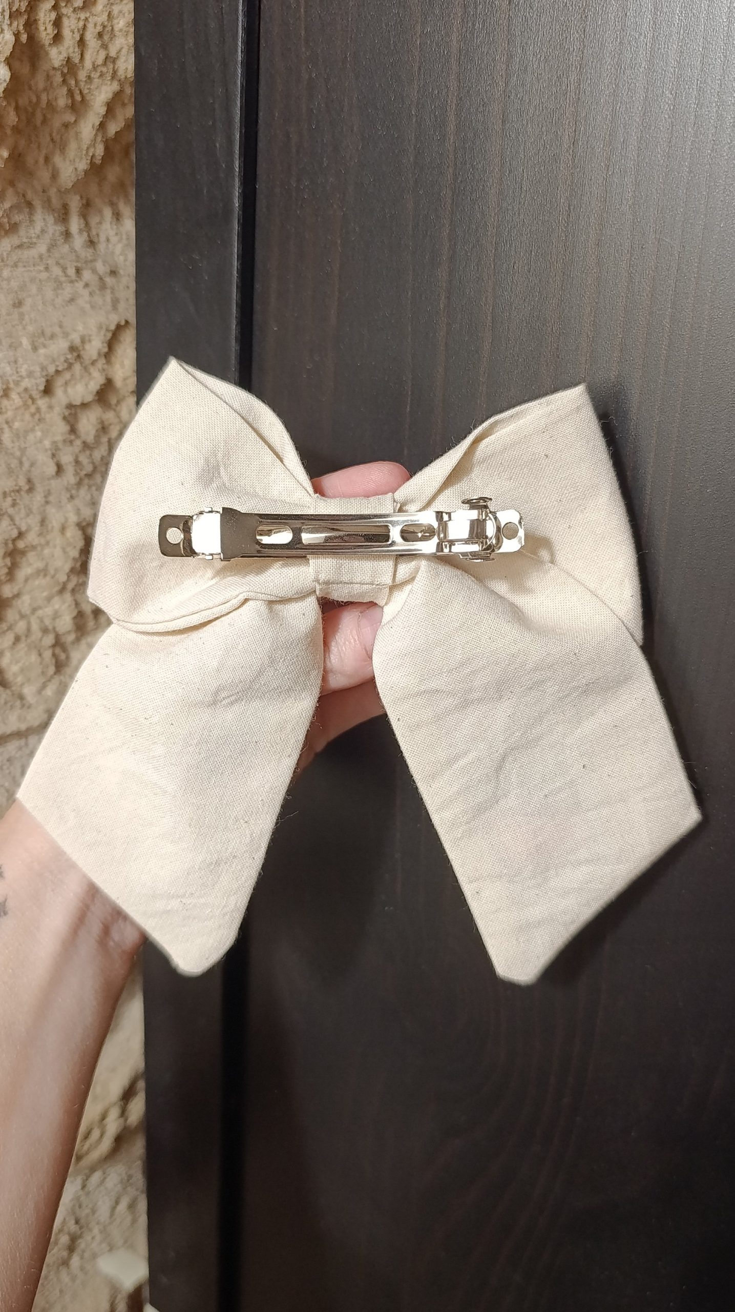 Barrette noeud brodée main - magie de l'automne – Image 6
