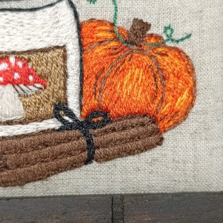 Décoration murale automnale - Broderie Hello automne